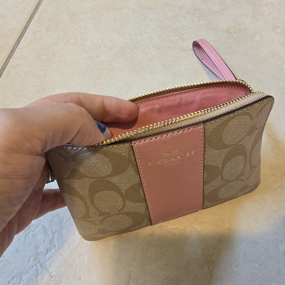 Coach Beige and Pink Wristlet - Picture 3 of 3
